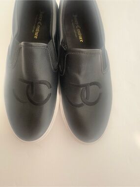 Juicy Couture Black Slip-On Logo Sneakers with White Sole